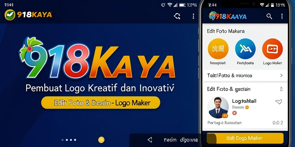 Antarmuka pengguna 918KAYA yang intuitif untuk pembuatan logo.