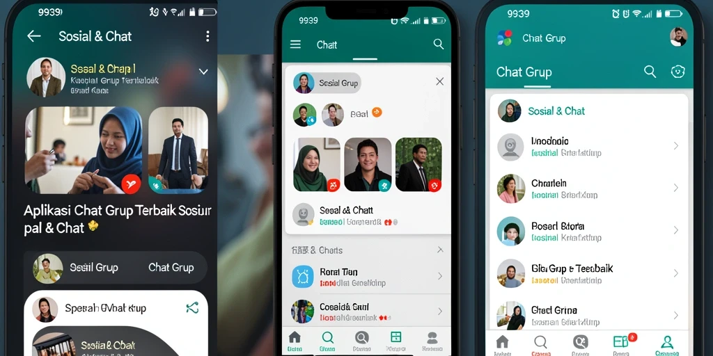 Antarmuka aplikasi 9939 yang memudahkan pengguna dalam Chat Grup.