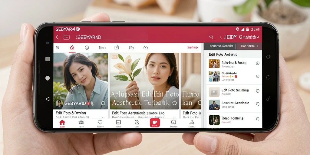 Antarmuka GEBYAR4D yang user-friendly untuk editing foto aesthetic.