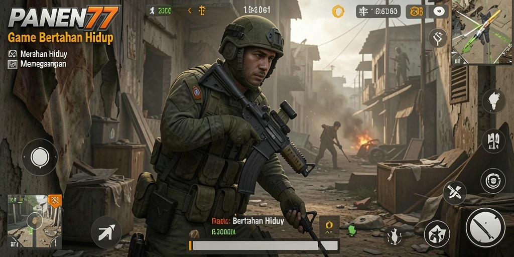 Tampilan antarmuka yang menarik dalam game Bertahan Hidup.