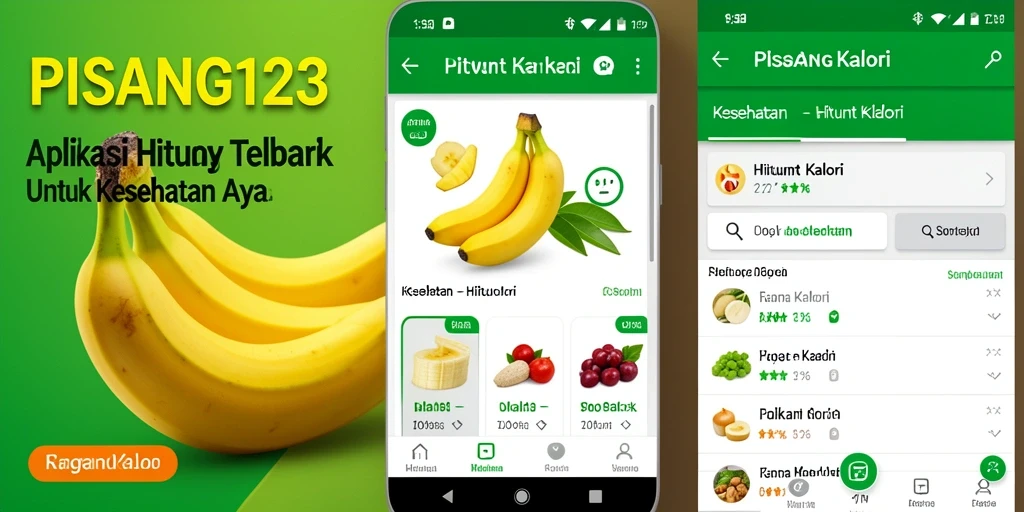 Antarmuka PISANG123 menampilkan fungsi Hitung Kalori yang ramah pengguna.