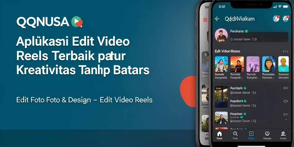Antarmuka pengguna QQNUSA yang intuitif untuk Edit Video Reels.