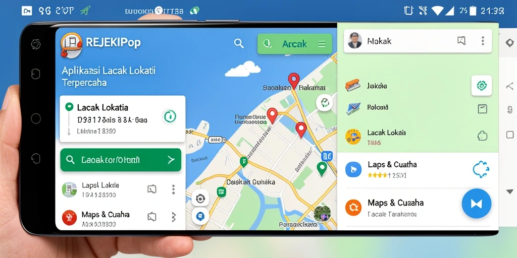 Tampilan antarmuka REJEKIPOP untuk pelacakan lokasi yang intuitif.