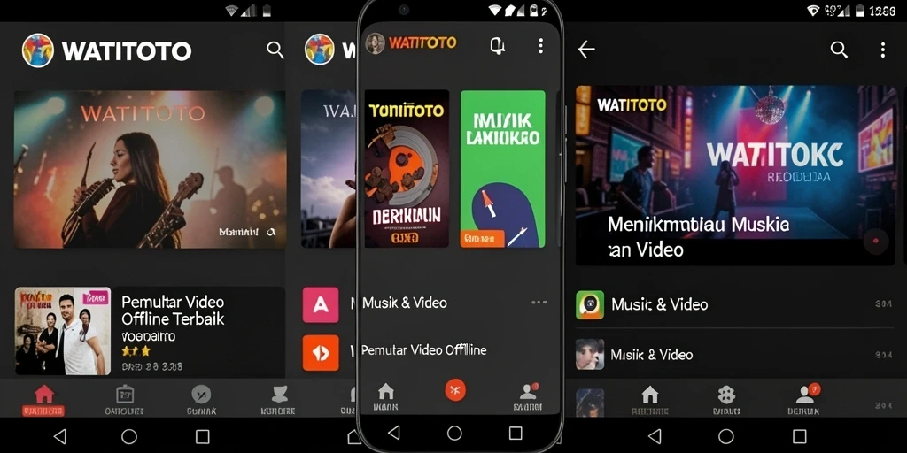 Antarmuka WATITOTO yang user-friendly dengan fitur Pemutar Video Offline.