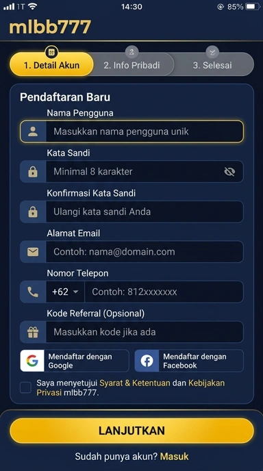 Panduan Registrasi Akun Baru mlbb777 untuk Android